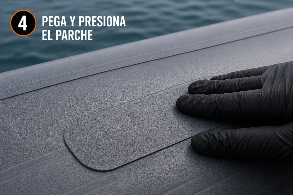 Presión del parche sobre la zona reparada